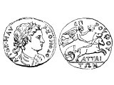 Coin of Attalia or Corcyrus, with bust of Commodus 180-192 AD